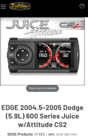 New Edge Products 2004 To 2005 Dodge Ram 5.9 Liter 600 Series Juice With Attitude CS2 31403 Retail $1100