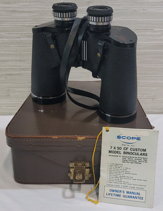 SCOPE 7×50 Field 400ft. at 1000yds Binoculars with Case . Model # 3012