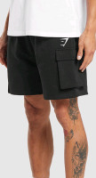 New Gymshark sz Large Men's Crest Cargo Shorts Black Retails for $40