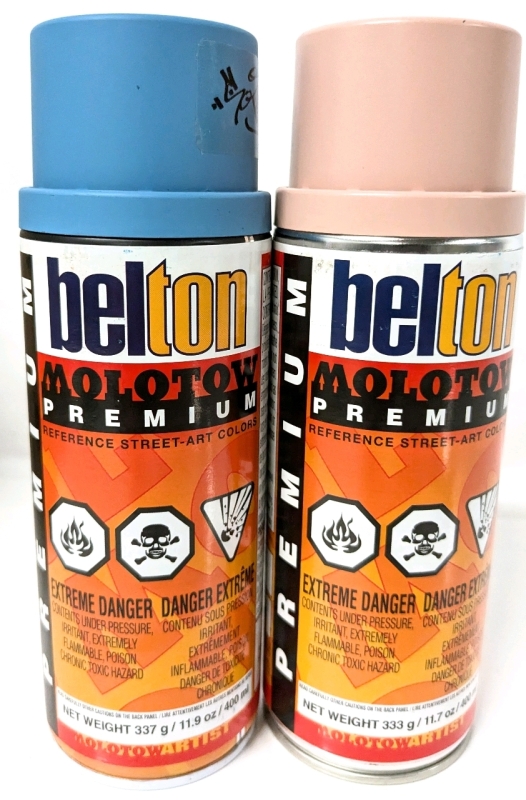 New Belton Molotow Premium Reference Street-Art Colors | QUARTZ SAND & LIGHT BLUE | 400ml ea