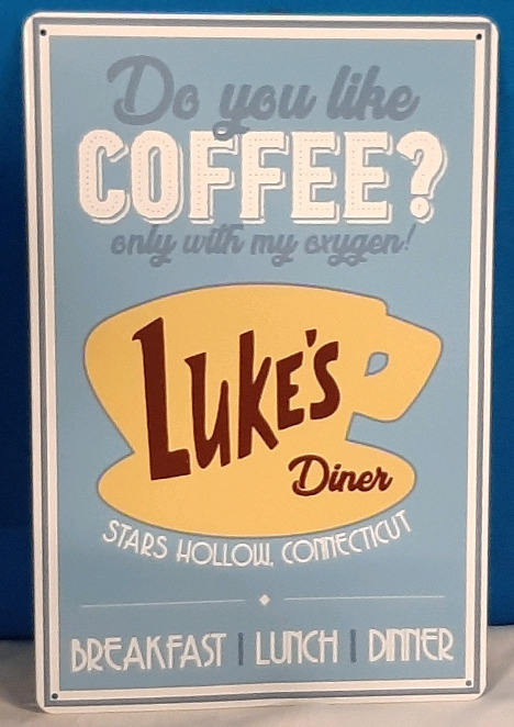 New Luke's Diner Metal Sign - 12" X 8"