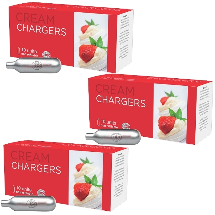 3 New ACO 10-Pcs Creme Chargers | 30 Pieces Total