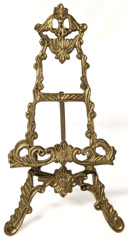 Vintage Brass Miniature Easel | 6.75" x 11.5" Tall | Made in India