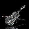 SWAROVSKI Austria Silver Crystal Violin with Stand Boxed STUNNING