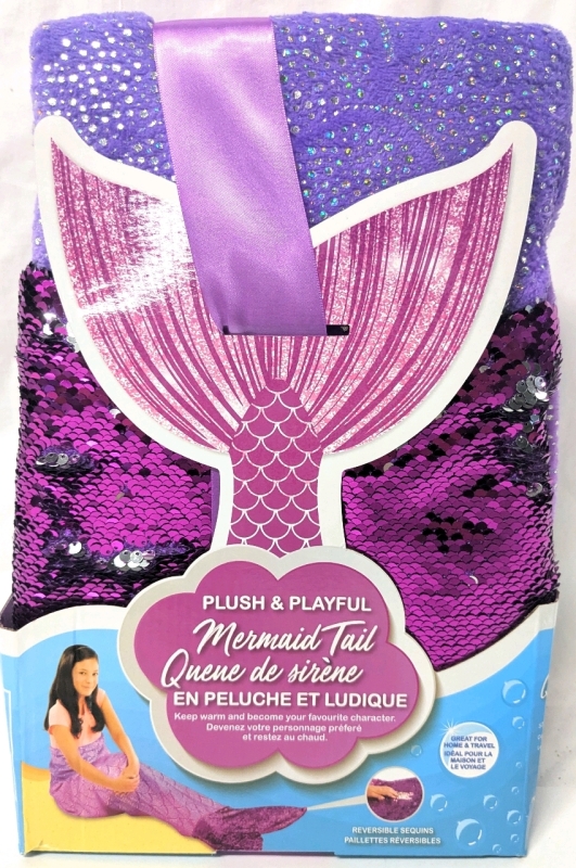 New Plush & Playful Mermaid Tail with Reversible Sequins | 22.5" x 55"