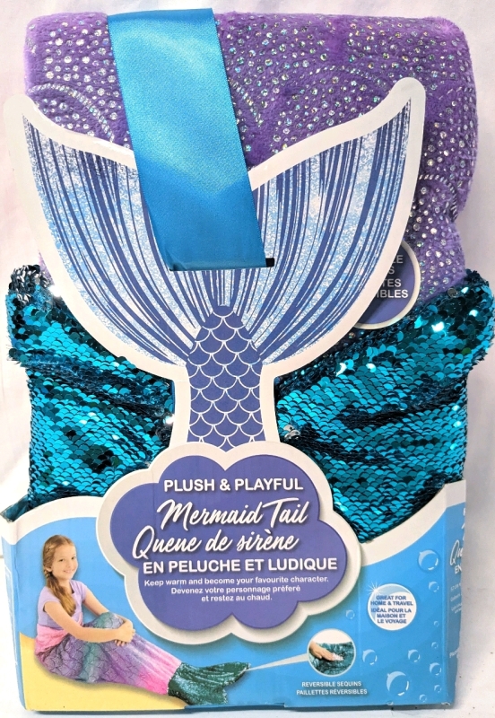 New Plush & Playful Mermaid Tail with Reversible Sequins | 22.5" x 55"