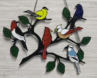 New | Hanging Metal Wall Decor | Birds On A Wire Double Sided Wall Art ( 9" x 6.5" )