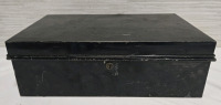 Black Metal Tool Box * Without Key * ( 15.5" x 10" x 5" )