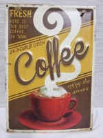 Fresh Coffee tin sign 16" by 11"