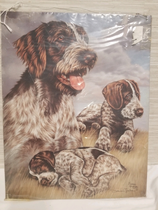 Joanne Graham tin sign German wire haired pointer. 16" by 12 1/2"