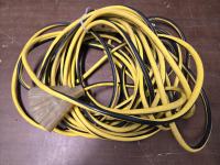 Yellow '50 Foot Long Extension Cord With a 3 Way Splitter