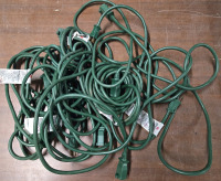 6 Green Extension Cords Assorted Sized From '3-'10 Feet Long