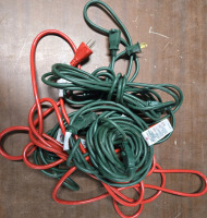 6 Extension Cords | 1 Red 5 Green Assorted Sizes Ranging From '3- '10 Feet