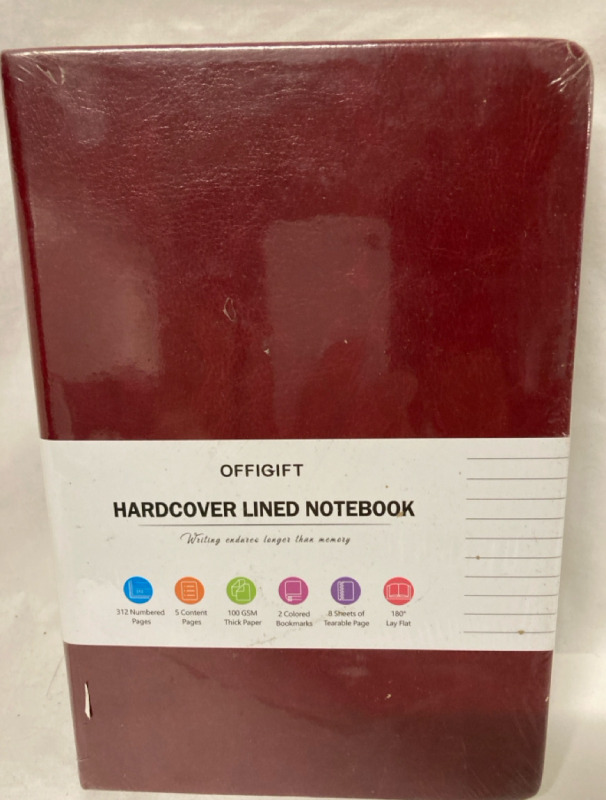 New Offigift Hardcover Lined Notebook 6&rdquo; wide x 8.5&rdquo; tall