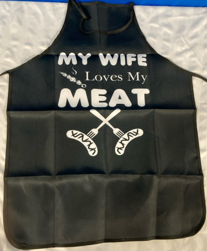 New Men&rsquo;s Black Grill Apron 25&rdquo; wide 3.5 &ldquo; tall