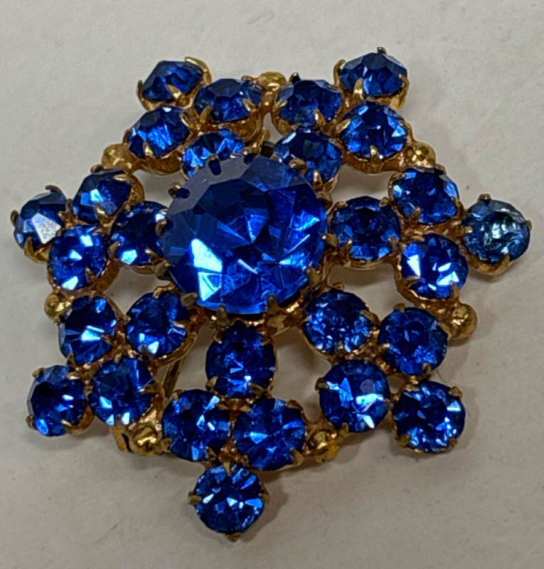 CORO Blue Rhinestone Set Vintage Necklace Bracelet Earrings Parure