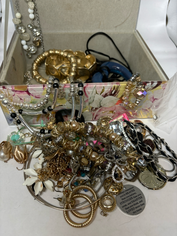 Floral Jewellery Box loaded with Content