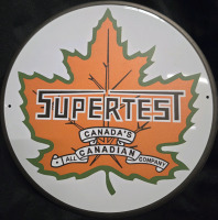 New | "SuperTest, All Canadian Company " Metl Wall Sign ( 12" x 12" )