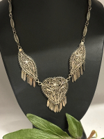 Stunning 835 Silver Signature Filigree Lacy Necklace