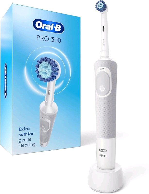 New Oral B Pro 300 Vitality Electric Toothbrush | One Mode Handle, Charger, Brush Head , Extra Soft Bristles