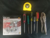 Assorted Screw Drivers , Channel Lock, Stanley 25' Tape Measure , Phillips 50W Halogen GU10 Indoor Flood