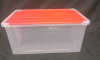 2 Ikea Plastic Bins One With Lid Samla 12 Gallon 22x 15x 11". Second Smaller With Lid 18 x11 1/2 x 8 1/2". - 2