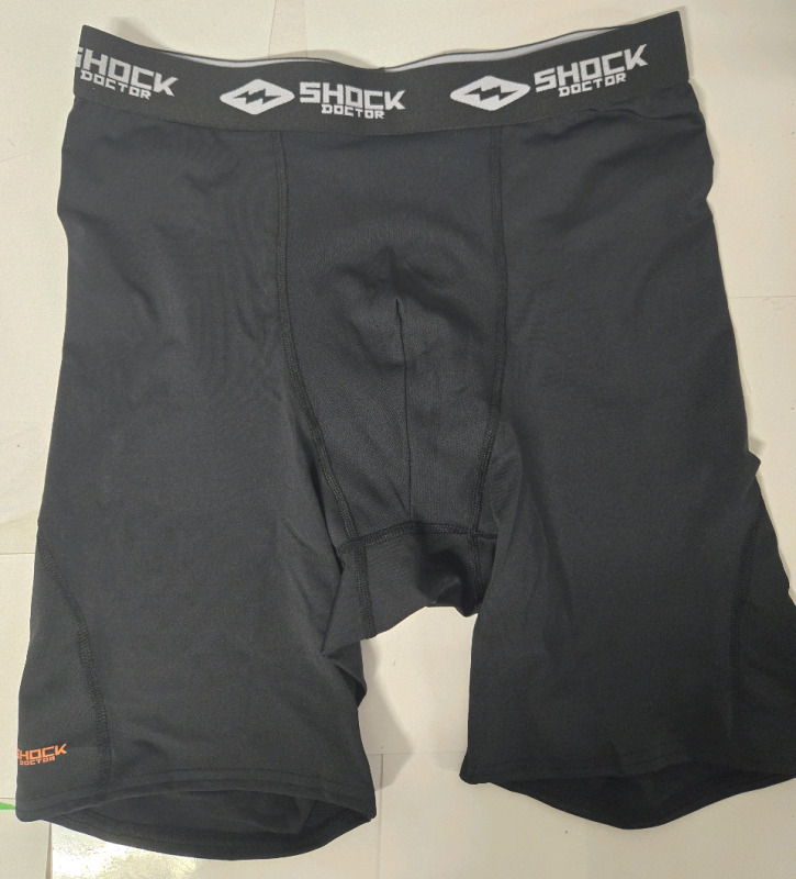 New | Mens Size XXL Shock Doctor Adult Compression Short with Bio-Flex Protective Cup| For Baseball, Hockey, Softball, Lacrosse, Football, and Soccer