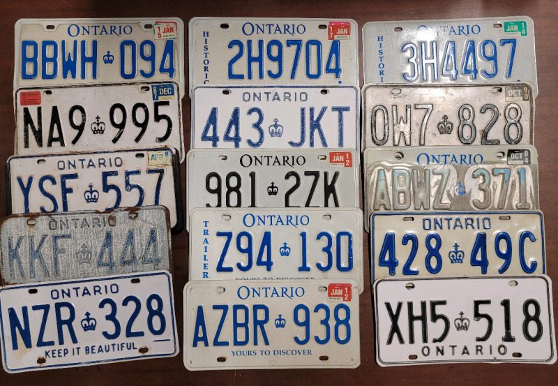 15 Ontario License Plates , Singles