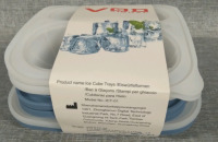 New 2-Pack Vod Visual Silicone Football-Shaped Ice Cube Molds with Lids