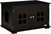 New - PawHut Cat Litter Box Enclosure Hidden Cat Furniture Cabinet , Indoor Cat Washroom Double-door Nightstand End Table w/Cat Hole Window . Retail $100