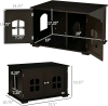New - PawHut Cat Litter Box Enclosure Hidden Cat Furniture Cabinet , Indoor Cat Washroom Double-door Nightstand End Table w/Cat Hole Window . Retail $100 - 3