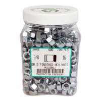 400 New 3/8" Hex Nut, Grade 2 Zinc.