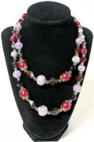 Signed Vintage Continental Double Strand Chunky Beaded Necklace | 18" Long