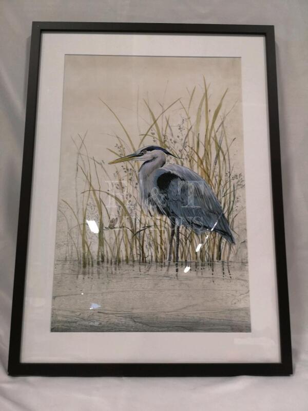 Great Blue Heron Print Framed