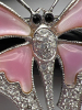 BUTLER Butterfly Pink Mother of Pearl rhinestone Brooch - 5