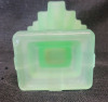 Vintage Art Deco Satin Glass Uranium Glass Vase , Measures 4" Tall . No chips or cracks - 4
