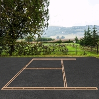 New - Lunmon Pickleball Court Marking Stencil Kit for Concrete Corrugated Cardboard for Gym Asphalt Concrete Driveway Home and Local Park . Paint Not Included . Retail $180