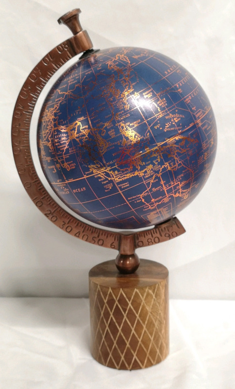 Fantastic World Globe on Wood Base - 16" Tall
