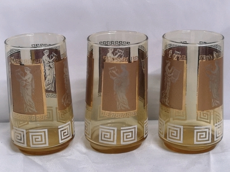 3 Vintage Bar Glasses - 4.75" Tall