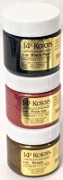 3 New FASHENHUES 14K Kolors Metallic Opaque Stains for Finished Bisqued Ceramics / Wood / Canvas | 1 FL OZ ea | Retails for Over $35!