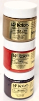 3 New FASHENHUES 14K Kolors Metallic Opaque Stains for Finished Bisqued Ceramics / Wood / Canvas | 1 FL OZ ea | Retails for Over $35!