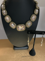 Heidi Daus Signed Exquisite Elegance Pale Gold Tone Pink Crystal Necklace