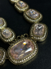 Heidi Daus Signed Exquisite Elegance Pale Gold Tone Pink Crystal Necklace - 5