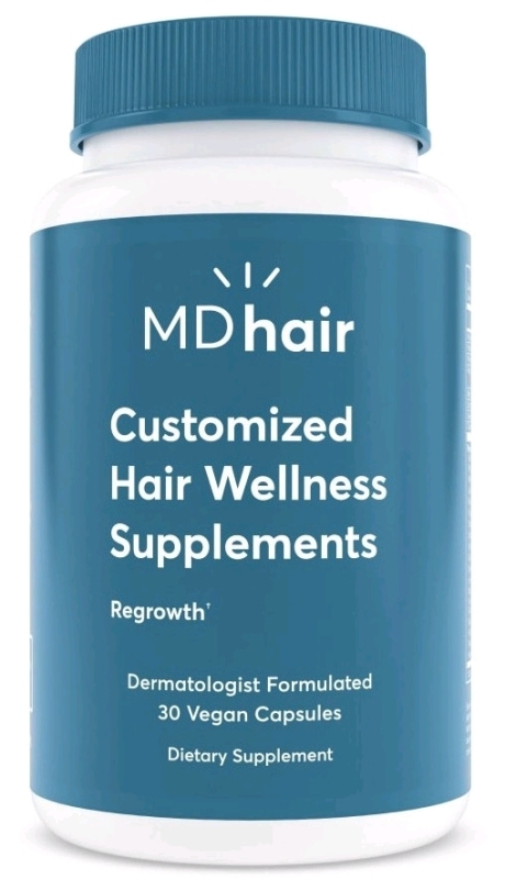 New MD Hair Customized Wellness Suppliments "Regrowth". 30 Vegan Capsules.