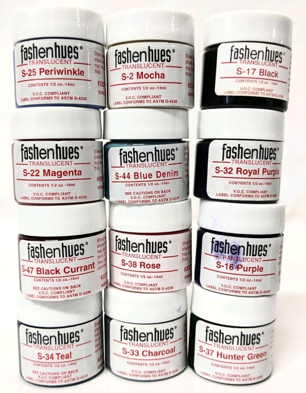 12 New FASHENHUES Translucent Ceramic Bisque / Wood / Canvas Stains | 14ml each | Lot Retails for Over $70!