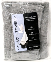 New MIRACLE MADE 3-Piece Towel Set | Colour: Stone | 100% Cotton, Treated with Anti-Bacterial Silver Technology