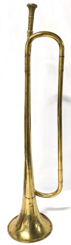 Vintage Brass Bugle / Calvary Horn with Attached Mouthpiece | 21.75" Long