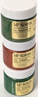3 New FASHENHUES 14K Kolors Metallic Opaque Stains for Finished Bisqued Ceramics / Wood / Canvas | 1 FL OZ ea | Retails for Over $35!