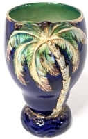 Vintage Beswick England Cobalt Blue Palm Tree Vase | 3" Top diameter x 6.15" Tall