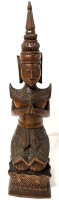 Vintage Wooden Thai Praying Temple Guardian Statue | 17.5" Tall
